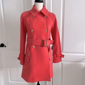 J. Crew Coral Stadium Cloth Nello Gori Wool coat